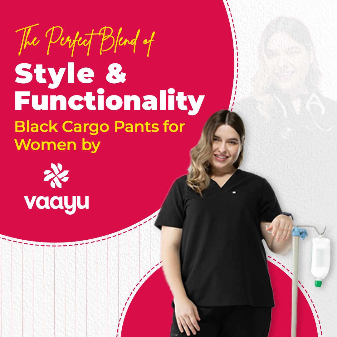 The Perfect Blend of Style and Functionality: Black Cargo Pants for Women by Vaayu - Vaayu Scrubs