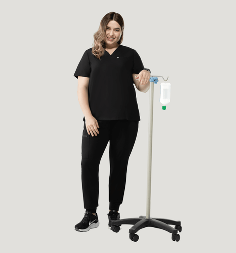 Aura One Pocket Top Black - Vaayu Scrubs