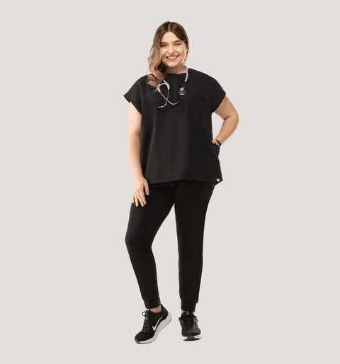 Women's High Waist Joggers Black - Vaayu Scrubs