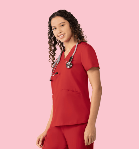 Women's High Waist Joggers Red - Vaayu Scrubs