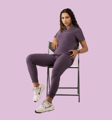 Prana Three Pocket Top Dewberry - Vaayu Scrubs