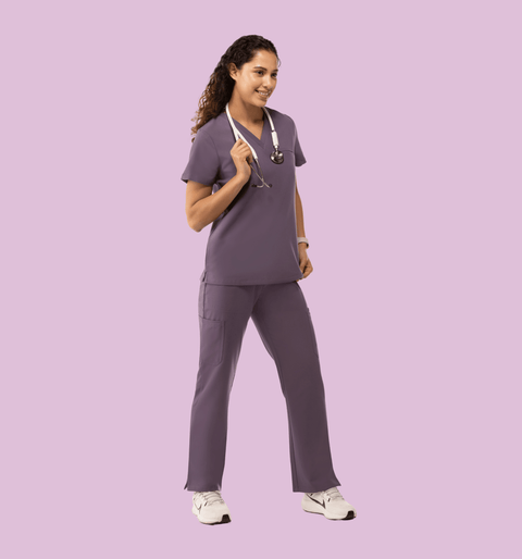 Women's Cargo Pants Dewberry - Vaayu Scrubs