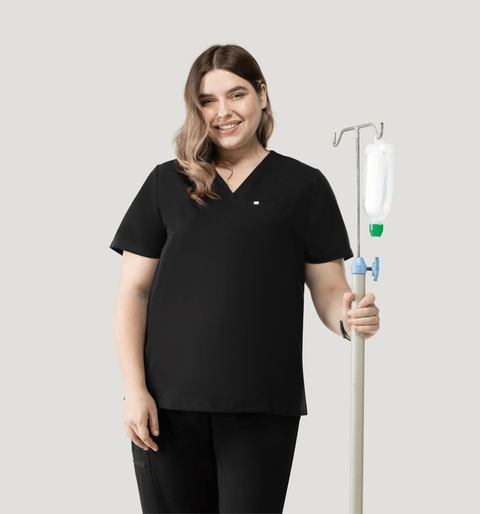 Aura One Pocket Top Black - Vaayu Scrubs