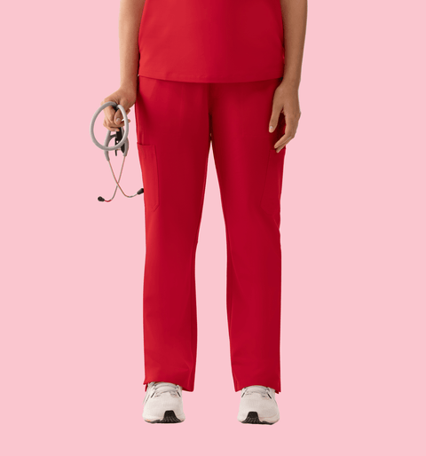 Women's Cargo Pants Red - Vaayu Scrubs