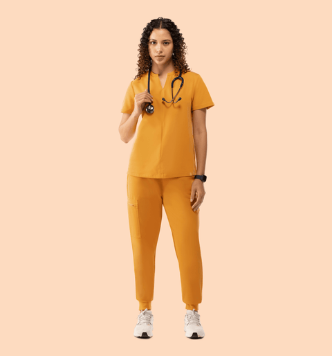 Women's High Waist Joggers Honey - Vaayu Scrubs
