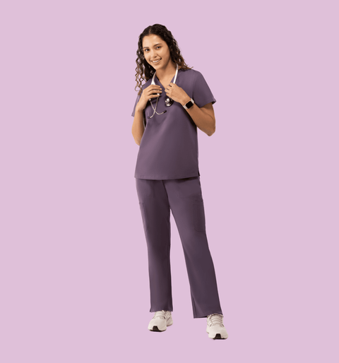 Aura One Pocket Top Dewberry - Vaayu Scrubs
