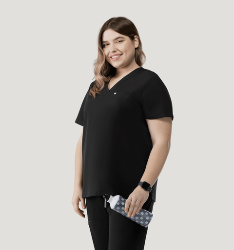 Aura One Pocket Top Black - Vaayu Scrubs