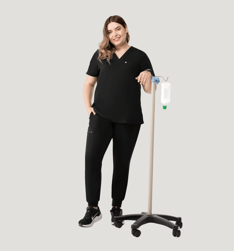 Women's High Waist Joggers Black - Vaayu Scrubs