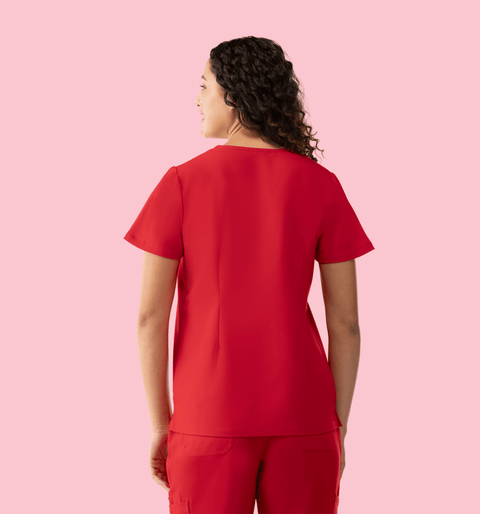Aura One Pocket Top Red - Vaayu Scrubs
