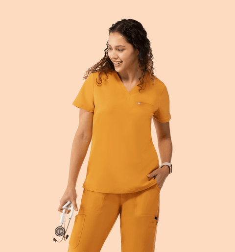 Aura One Pocket Top Honey - Vaayu Scrubs