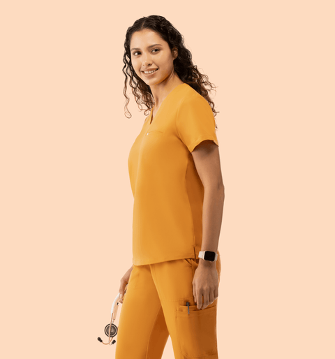 Aura One Pocket Top Honey - Vaayu Scrubs