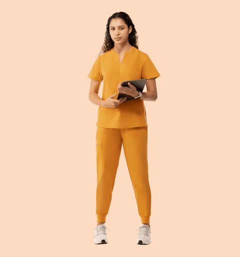 Women's High Waist Joggers Honey - Vaayu Scrubs