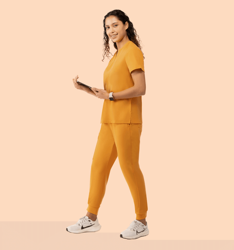 Prana Three Pocket Top Honey - Vaayu Scrubs