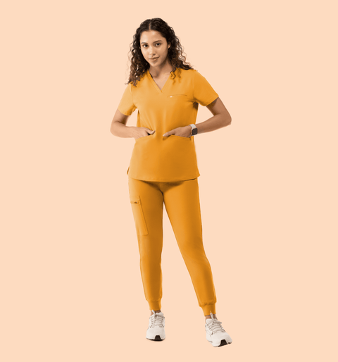 Prana Three Pocket Top Honey - Vaayu Scrubs