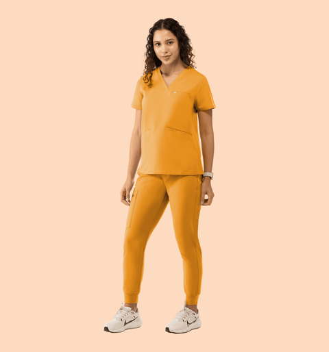 Prana Three Pocket Top Honey - Vaayu Scrubs