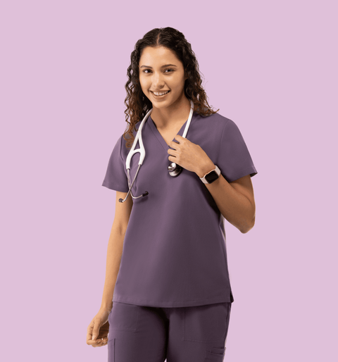 Aura One Pocket Top Dewberry - Vaayu Scrubs