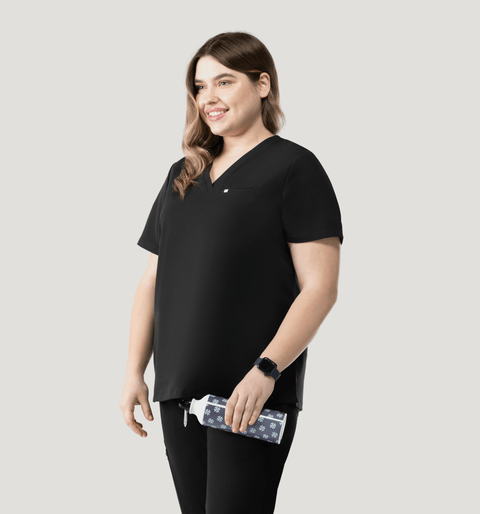 Aura One Pocket Top Black - Vaayu Scrubs