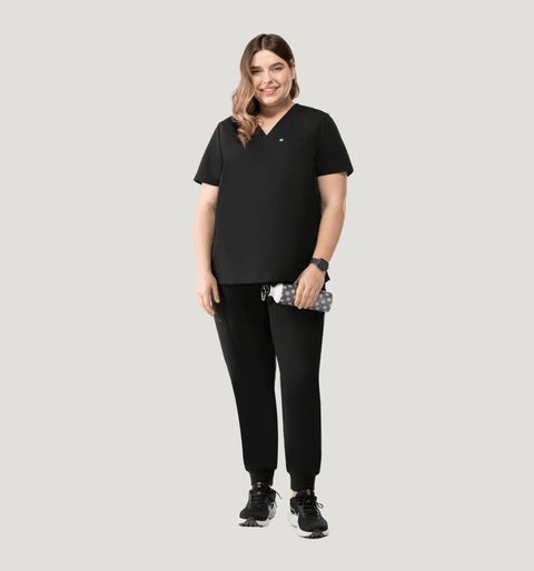 Women's High Waist Joggers Black - Vaayu Scrubs