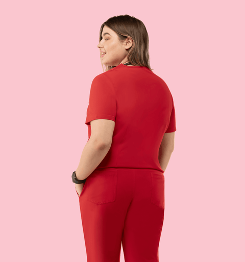 Women's High Waist Joggers Red - Vaayu Scrubs