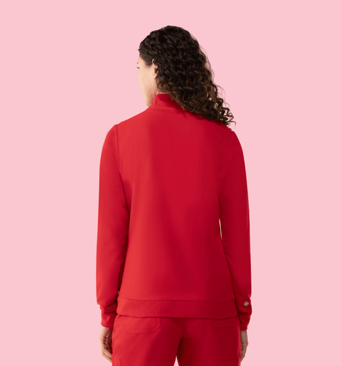 Women's Scrub Jacket Red - Vaayu Scrubs