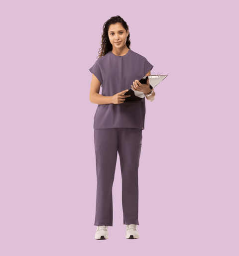 Women's Cargo Pants Dewberry - Vaayu Scrubs
