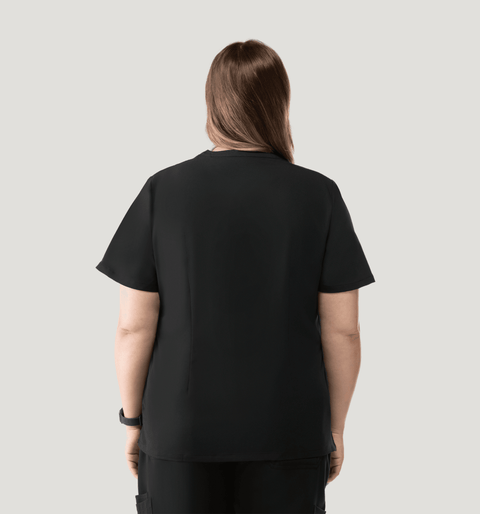 Halo Two Pocket Slim Top Black - Vaayu Scrubs