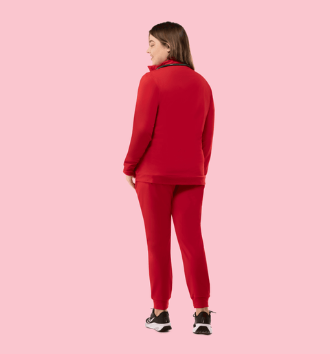 Women's Scrub Jacket Red - Vaayu Scrubs