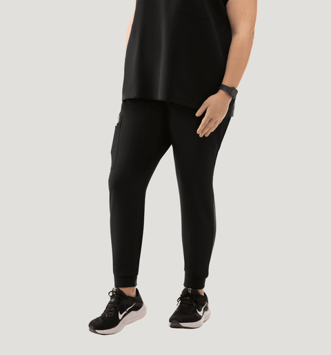 Women's High Waist Joggers Black - Vaayu Scrubs