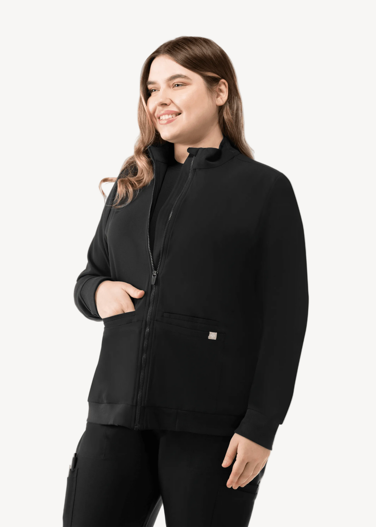Women's Scrub Jacket Black - Vaayu Scrubs