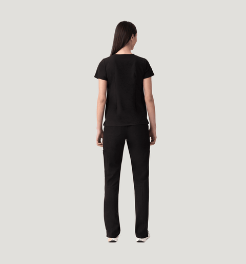 Prana Three Pocket Top Black - Vaayu Scrubs