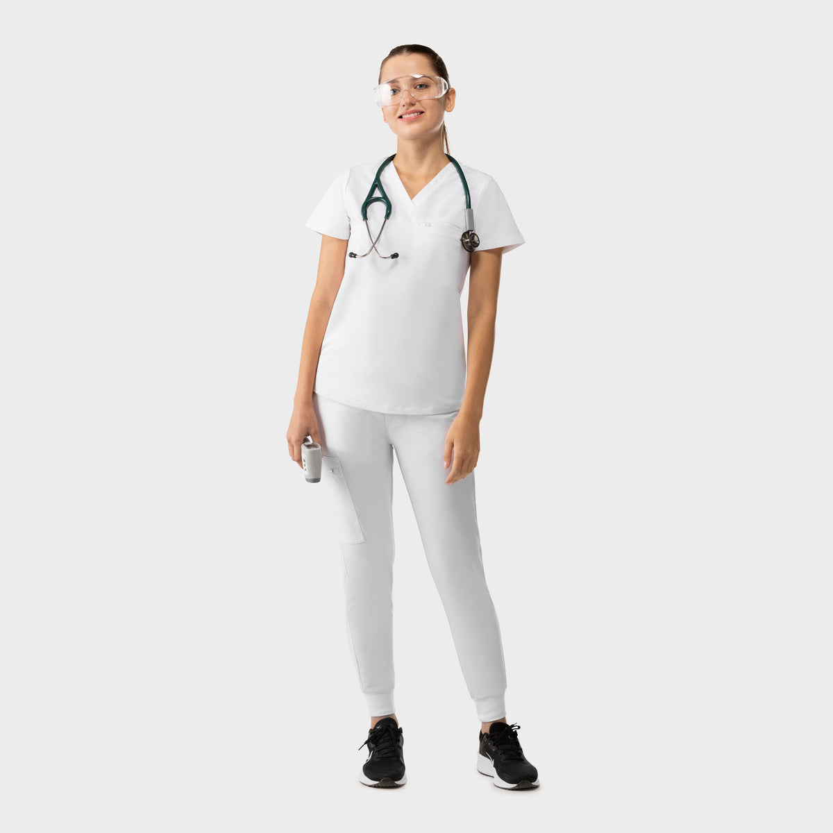 High Waist Joggers White