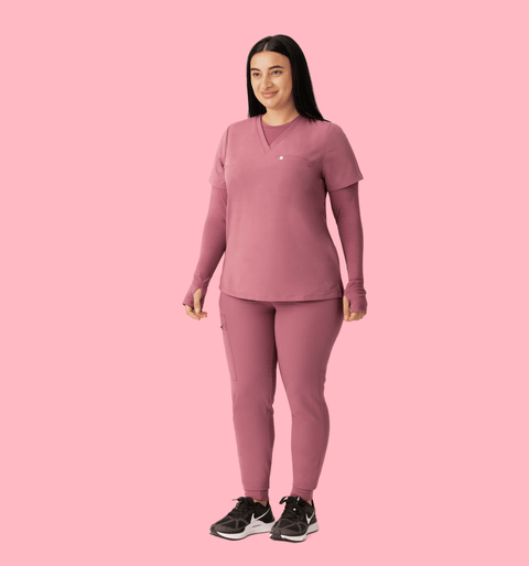 Aura One Pocket Top Mauve - Vaayu Scrubs