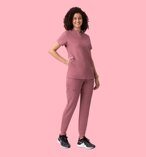 Women's High Waist Joggers Mauve - Vaayu Scrubs