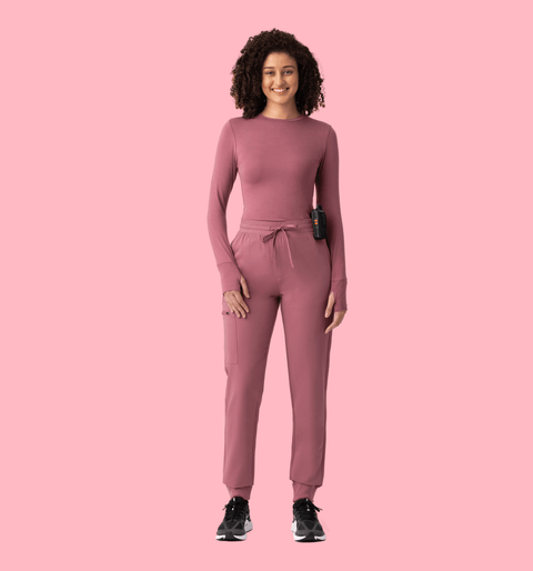 Women's High Waist Joggers Mauve - Vaayu Scrubs