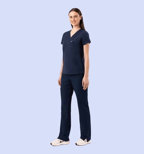 Aura One Pocket Top Navy - Vaayu Scrubs