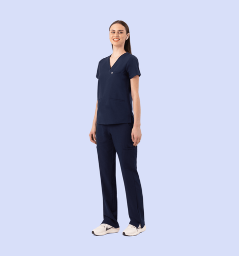 Prana Three Pocket Top Navy - Vaayu Scrubs