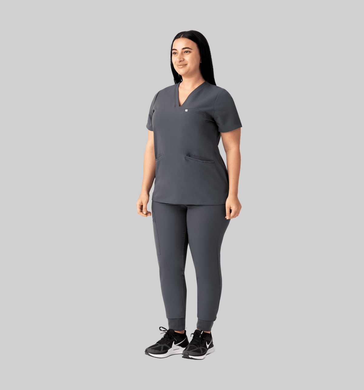Prana Three Pocket Top Pewter - Vaayu Scrubs
