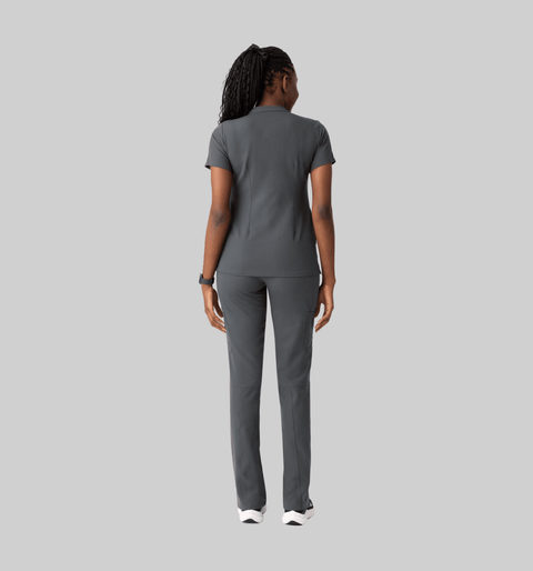 Halo Two Pocket Slim Top Pewter - Vaayu Scrubs