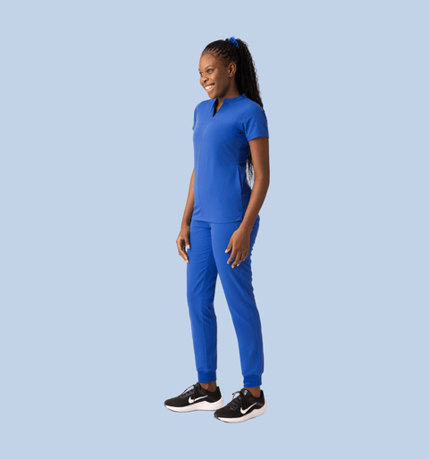 Halo Two Pocket Slim Top Royal Blue - Vaayu Scrubs