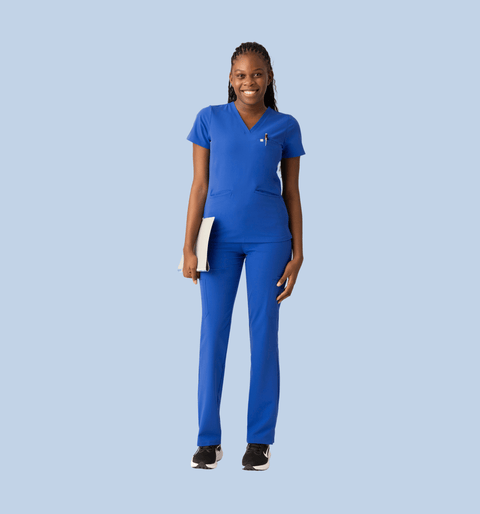 Prana Three Pocket Top Royal Blue - Vaayu Scrubs
