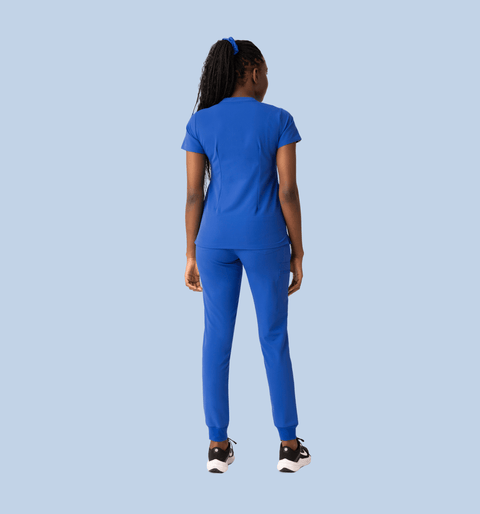 Halo Two Pocket Slim Top Royal Blue - Vaayu Scrubs