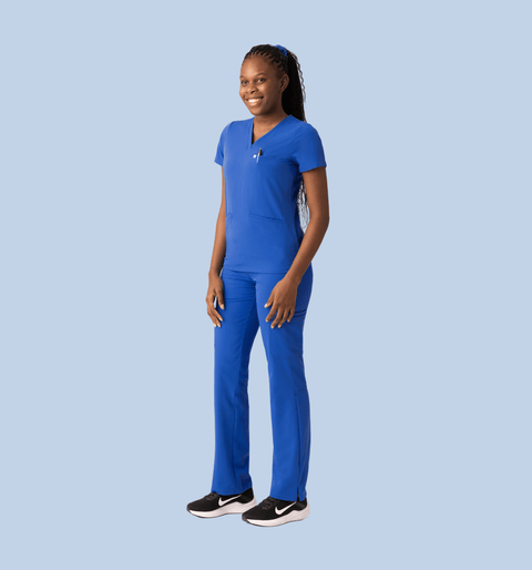 Prana Three Pocket Top Royal Blue - Vaayu Scrubs