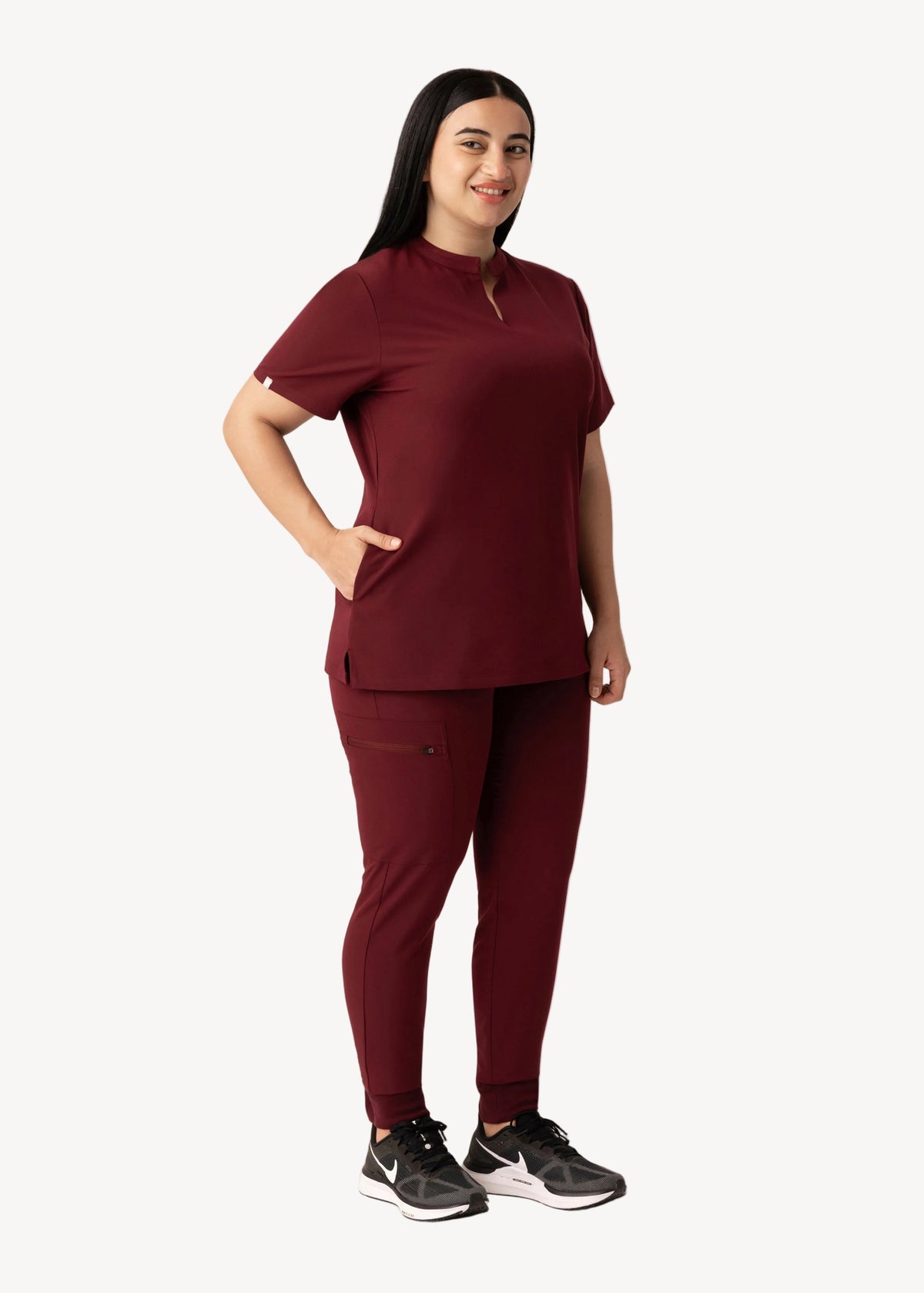 Halo Two Pocket Top Burgundy