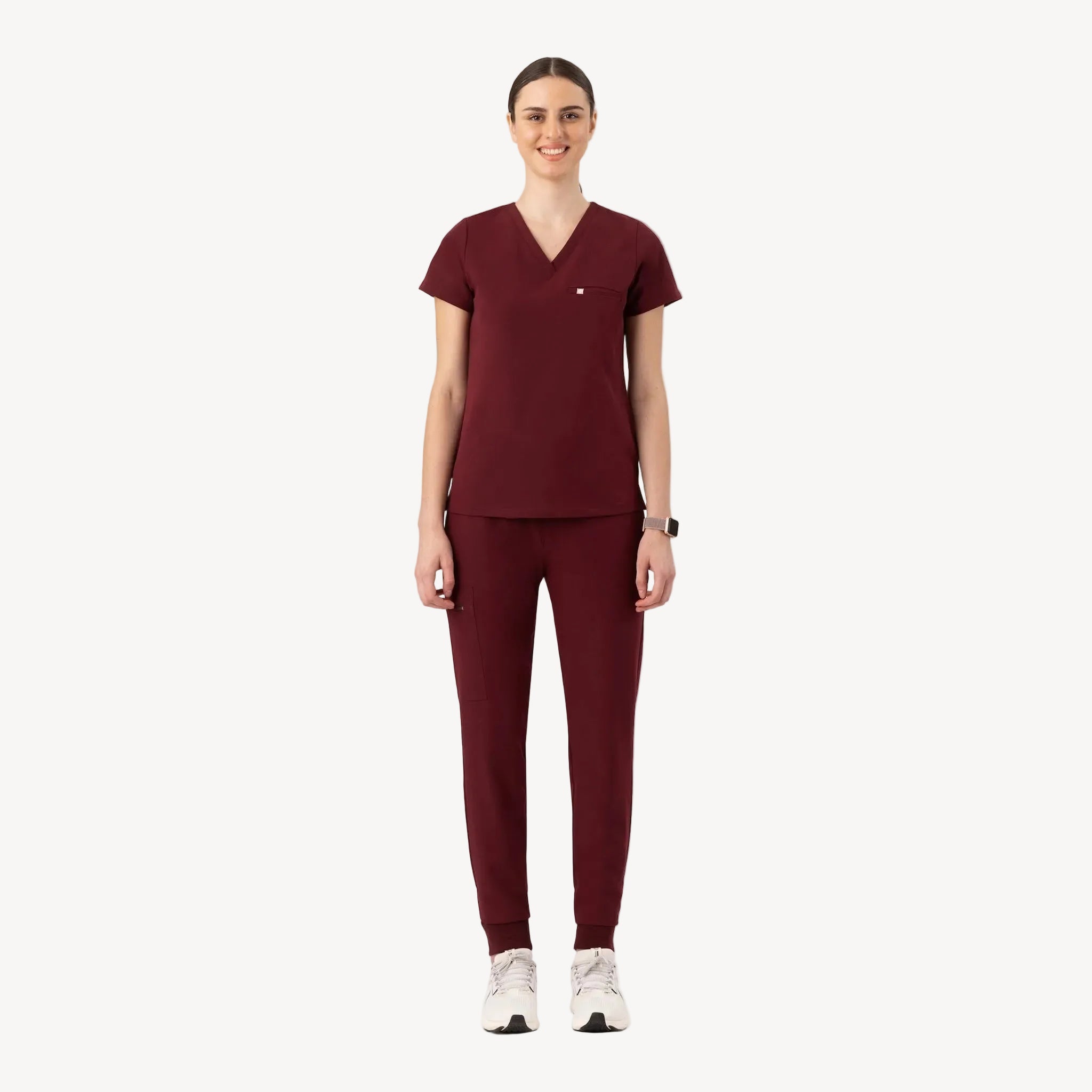 Aura One Pocket Top Burgundy