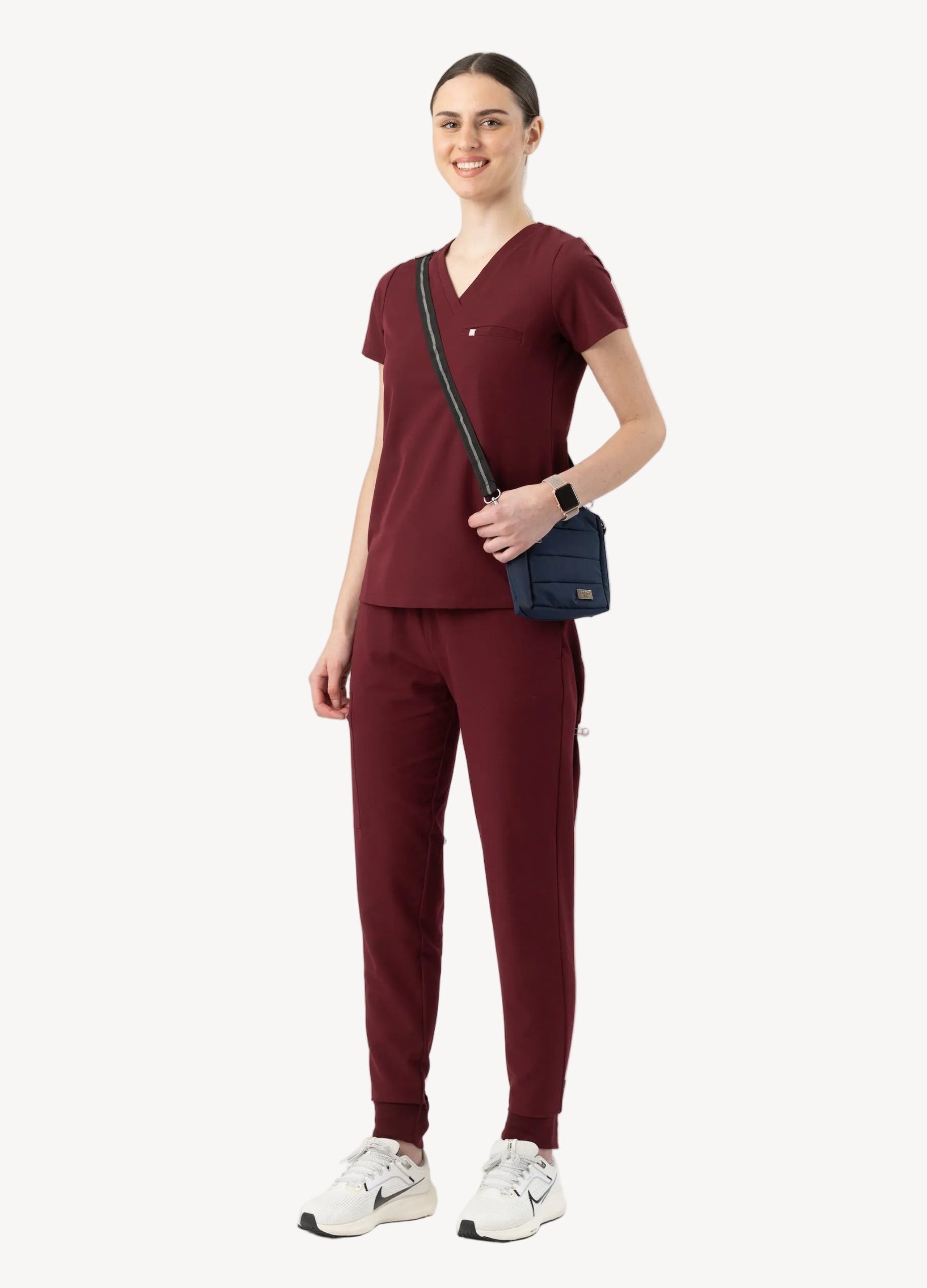 Aura One Pocket Top Burgundy