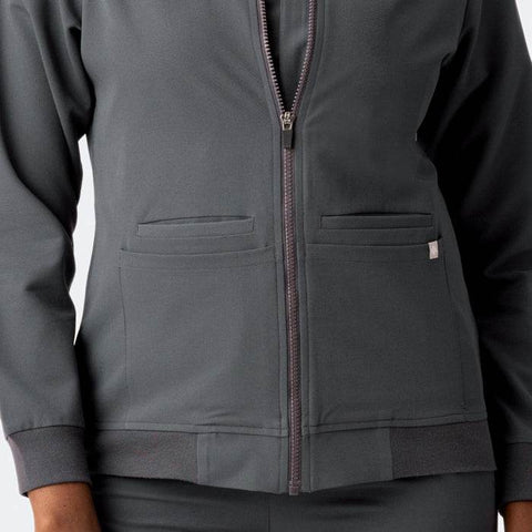 Women's Scrub Jacket Pewter - Vaayu Scrubs