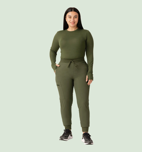Women's High Waist Joggers Olive