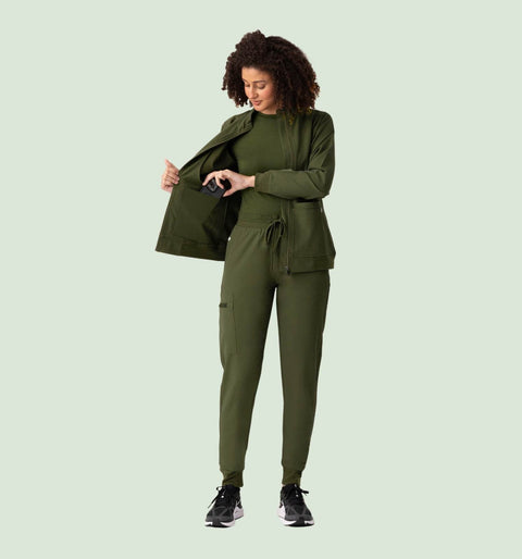 Women's High Waist Joggers Olive - Vaayu Scrubs