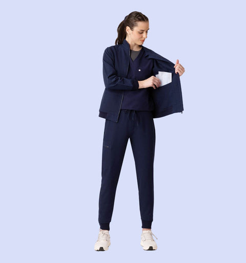 Women's Scrub Jacket Navy - Vaayu Scrubs