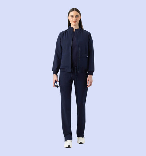Women's Scrub Jacket Navy - Vaayu Scrubs